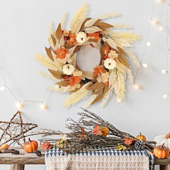 Fall Wreath For Home Decoration 21.6" - Picture 2 of 6